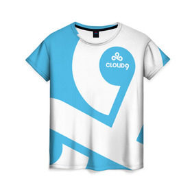 Женская футболка 3D с принтом cs:go - Cloud 9 (2018 Style) в Петрозаводске, 100% полиэфир ( синтетическое хлопкоподобное полотно) | прямой крой, круглый вырез горловины, длина до линии бедер | 0x000000123 | 9 | cloud9 | csgo | клауд | кс го