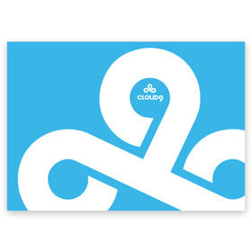 Поздравительная открытка с принтом cs:go - Cloud 9 (2018 Style) в Петрозаводске, 100% бумага | плотность бумаги 280 г/м2, матовая, на обратной стороне линовка и место для марки
 | Тематика изображения на принте: 0x000000123 | 9 | cloud9 | csgo | клауд | кс го
