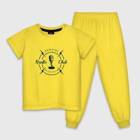 Детская пижама хлопок с принтом Hawkins radio club в Петрозаводске, 100% хлопок |  брюки и футболка прямого кроя, без карманов, на брюках мягкая резинка на поясе и по низу штанин
 | stranger things | логотип | триллер