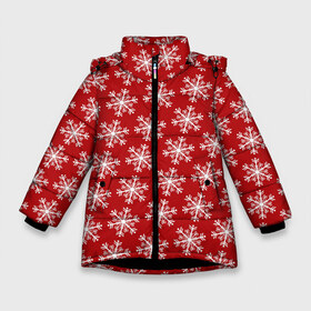 Зимняя куртка для девочек 3D с принтом Новогодний снег в Петрозаводске, ткань верха — 100% полиэстер; подклад — 100% полиэстер, утеплитель — 100% полиэстер. | длина ниже бедра, удлиненная спинка, воротник стойка и отстегивающийся капюшон. Есть боковые карманы с листочкой на кнопках, утяжки по низу изделия и внутренний карман на молнии. 

Предусмотрены светоотражающий принт на спинке, радужный светоотражающий элемент на пуллере молнии и на резинке для утяжки. | christmas | happy new year | holiday | new year | snow | snowflake | новый год | орнамент | праздник | рождество | снег | снежинки | узор
