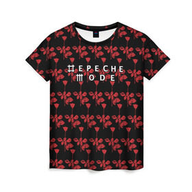 Женская футболка 3D с принтом Depeche Mode в Петрозаводске, 100% полиэфир ( синтетическое хлопкоподобное полотно) | прямой крой, круглый вырез горловины, длина до линии бедер | depeche mode | вестник моды | депеш мод | дэйв гаан | мартин гор | роза | энди флетчер