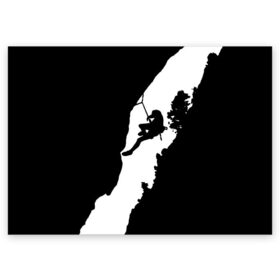 Поздравительная открытка с принтом Climbing в Петрозаводске, 100% бумага | плотность бумаги 280 г/м2, матовая, на обратной стороне линовка и место для марки
 | climbing | климбинг | отвес | скала | скалодром | скалолаз | скалолазание | сколы | ущелье