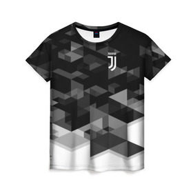 Женская футболка 3D с принтом Juventus 2018 Geometry Sport в Петрозаводске, 100% полиэфир ( синтетическое хлопкоподобное полотно) | прямой крой, круглый вырез горловины, длина до линии бедер | fc | juventus | спорт | спортивные | фк | футбол | футбольный клуб | ювентус