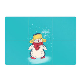 Магнитный плакат 3Х2 с принтом Пингвин в шарфе в Петрозаводске, Полимерный материал с магнитным слоем | 6 деталей размером 9*9 см | зима | новый год | пингвин | подарок | рождество