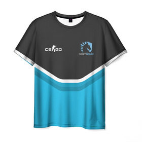 Мужская футболка 3D с принтом Liquid - NitrO Player CS GO в Петрозаводске, 100% полиэфир | прямой крой, круглый вырез горловины, длина до линии бедер | dota | dota 2 | team | team liquid | дота | киберспорт | логотип | эмблема
