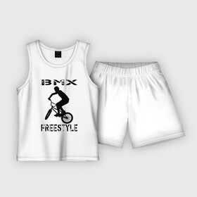 Детская пижама с шортами хлопок с принтом BMX FreeStyle в Петрозаводске,  |  | bmx | freestyle | велик | велосипед | трюки | экстрим