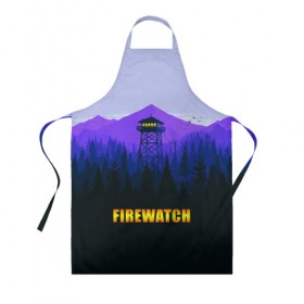 Фартук 3D с принтом Firewatch в Петрозаводске, 100% полиэстер | общий размер — 65 х 85 см, ширина нагрудника — 26 см, горловина — 53 см, длина завязок — 54 см, общий обхват в поясе — 173 см. Принт на завязках и на горловине наносится с двух сторон, на основной части фартука — только с внешней стороны | вышка | закат | лес | пейзаж