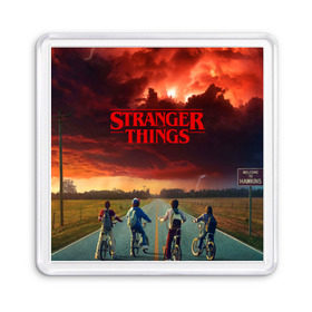 Магнит 55*55 с принтом Stranger Things в Петрозаводске, Пластик | Размер: 65*65 мм; Размер печати: 55*55 мм | stranger things | очень странные дела