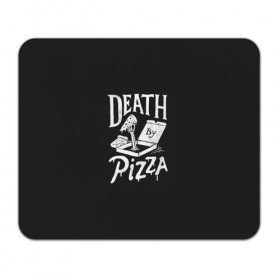 Коврик прямоугольный с принтом Death By Pizza в Петрозаводске, натуральный каучук | размер 230 х 185 мм; запечатка лицевой стороны | рука | скелет | умереть от пицы