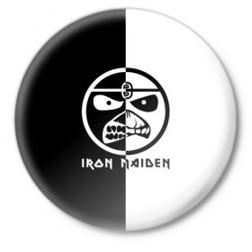 Значок с принтом Iron Maiden в Петрозаводске,  металл | круглая форма, металлическая застежка в виде булавки | 