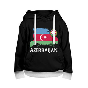 Детская толстовка 3D с принтом Азербайджан в Петрозаводске, 100% полиэстер | двухслойный капюшон со шнурком для регулировки, мягкие манжеты на рукавах и по низу толстовки, спереди карман-кенгуру с мягким внутренним слоем | azerbaijan | azerbaycan | baku | sssr | азербайджан | азербайджанская | азия | айзербайджан | баку | карта | мусульмане | народ | республика | советский союз | ссср | страна | флаг