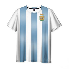 Мужская футболка 3D с принтом Аргентина ЧМ 2018 в Петрозаводске, 100% полиэфир | прямой крой, круглый вырез горловины, длина до линии бедер | cup | fifa | world | мира | мундиаль | россия | чемпионат