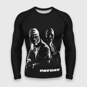 Мужской рашгард 3D с принтом Payday в Петрозаводске,  |  | chains | dallas | heist | hoxton | payday | the heist | wolf | банк | грабители | мафиози | мафия | наемники | ограбление