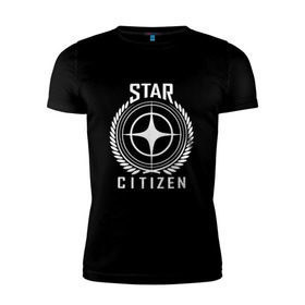 Мужская футболка премиум с принтом Star Citizen в Петрозаводске, 92% хлопок, 8% лайкра | приталенный силуэт, круглый вырез ворота, длина до линии бедра, короткий рукав | игра | космический | космос | симулятор