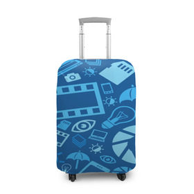 Чехол для чемодана 3D с принтом Фотограф pattern в Петрозаводске, 86% полиэфир, 14% спандекс | двустороннее нанесение принта, прорези для ручек и колес | bombing | pattern | бомбинг | текстуры | узор | фотограф