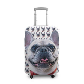 Чехол для чемодана 3D с принтом Французский бульдог в Петрозаводске, 86% полиэфир, 14% спандекс | двустороннее нанесение принта, прорези для ручек и колес | бульдог | бульдожка | пес | песик | собака | французский бульдог
