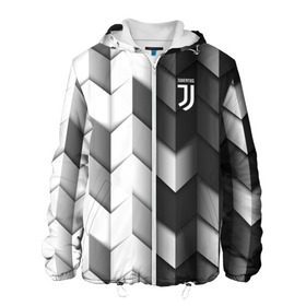 Мужская куртка 3D с принтом Juventus 2018 Geometry Sport в Петрозаводске, ткань верха — 100% полиэстер, подклад — флис | прямой крой, подол и капюшон оформлены резинкой с фиксаторами, два кармана без застежек по бокам, один большой потайной карман на груди. Карман на груди застегивается на липучку | fc | juventus | спорт | спортивные | фк | футбол | футбольный клуб | ювентус