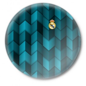 Значок с принтом Real Madrid 2018 Sport в Петрозаводске,  металл | круглая форма, металлическая застежка в виде булавки | Тематика изображения на принте: 