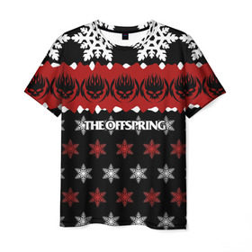 Мужская футболка 3D с принтом Праздничный The Offspring в Петрозаводске, 100% полиэфир | прямой крой, круглый вырез горловины, длина до линии бедер | the offspring | офспринг | оффспринг | рок