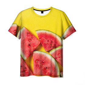 Мужская футболка 3D с принтом арбуз в Петрозаводске, 100% полиэфир | прямой крой, круглый вырез горловины, длина до линии бедер | berry | food | fruit | health | rest | summer | vegan | vegetarianism | vitamins | watermelon | арбуз | веган | вегетарианство | витамины | еда | здоровье | лето | отдых | фрукты | ягода