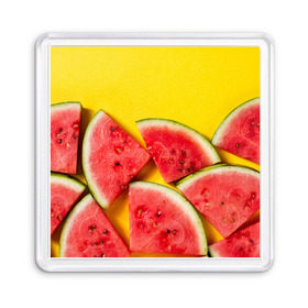 Магнит 55*55 с принтом арбуз в Петрозаводске, Пластик | Размер: 65*65 мм; Размер печати: 55*55 мм | Тематика изображения на принте: berry | food | fruit | health | rest | summer | vegan | vegetarianism | vitamins | watermelon | арбуз | веган | вегетарианство | витамины | еда | здоровье | лето | отдых | фрукты | ягода
