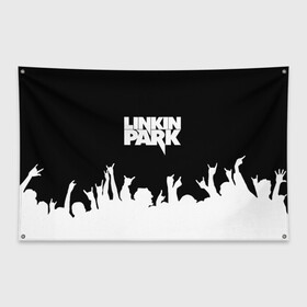 Флаг-баннер с принтом Linkin Park в Петрозаводске, 100% полиэстер | размер 67 х 109 см, плотность ткани — 95 г/м2; по краям флага есть четыре люверса для крепления | bennington | chester | linkin park | альтернативный | беннингтон | группа | ленкин | линкин | майк | метал | музыкант | ню | нюметал | парк | певец | рок | рэп | честер | электроник