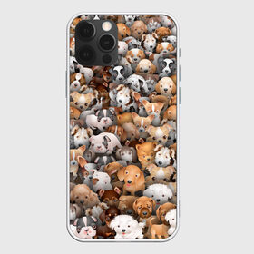 Чехол для iPhone 12 Pro Max с принтом Щенки в Петрозаводске, Силикон |  | бультерьер | корги | мопс | паттерн | пес | питбуль | породы | собака | собачка | хаски | щенок
