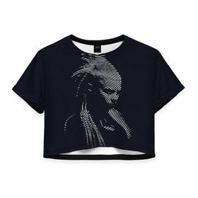 Женская футболка 3D укороченная с принтом Йоланди Фиссер в Петрозаводске, 100% полиэстер | круглая горловина, длина футболки до линии талии, рукава с отворотами | die antwoord | yolandi visser |   | йоланди фиссер