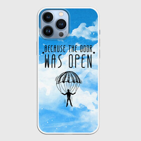 Чехол для iPhone 13 Pro Max с принтом skydive в Петрозаводске,  |  | adrenaline | base jumping | extreme | jump | parachute | sky | skydive | адреналин | бейс | бейсджампинг | высота | небо | облака | парашют | полет | прыжок | риск | самолет | свобода | экстрим