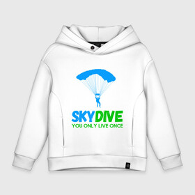 Детское худи Oversize хлопок с принтом skydive в Петрозаводске, френч-терри — 70% хлопок, 30% полиэстер. Мягкий теплый начес внутри —100% хлопок | боковые карманы, эластичные манжеты и нижняя кромка, капюшон на магнитной кнопке | Тематика изображения на принте: adrenaline | base jumping | extreme | jump | parachute | sky | skydive | адреналин | бейс | бейсджампинг | высота | небо | облака | парашют | полет | прыжок | риск | самолет | свобода | экстрим