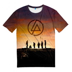 Мужская футболка 3D с принтом Linkin Park в Петрозаводске, 100% полиэфир | прямой крой, круглый вырез горловины, длина до линии бедер | chester bennington | linkin park | беннингтон честер | линкин парк