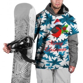 Накидка на куртку 3D с принтом Снегирь в Петрозаводске, 100% полиэстер |  | Тематика изображения на принте: 