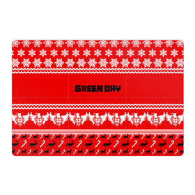 Магнитный плакат 3Х2 с принтом Праздничный Green Day в Петрозаводске, Полимерный материал с магнитным слоем | 6 деталей размером 9*9 см | Тематика изображения на принте: green day | билли джо армстронг | грин дей | зелёный день | майк дёрнт | тре кул