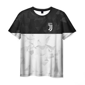 Мужская футболка 3D с принтом Juventus 2018 Black and White в Петрозаводске, 100% полиэфир | прямой крой, круглый вырез горловины, длина до линии бедер | fc | juventus | спорт | спортивные | фк | футбол | футбольный клуб | ювентус