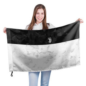Флаг 3D с принтом Juventus 2018 Black and White в Петрозаводске, 100% полиэстер | плотность ткани — 95 г/м2, размер — 67 х 109 см. Принт наносится с одной стороны | Тематика изображения на принте: fc | juventus | спорт | спортивные | фк | футбол | футбольный клуб | ювентус