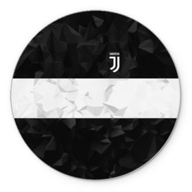 Коврик круглый с принтом Juventus 2018 White Line в Петрозаводске, резина и полиэстер | круглая форма, изображение наносится на всю лицевую часть | fc | juventus | спорт | спортивные | фк | футбол | футбольный клуб | ювентус