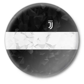 Значок с принтом Juventus 2018 White Line в Петрозаводске,  металл | круглая форма, металлическая застежка в виде булавки | Тематика изображения на принте: fc | juventus | спорт | спортивные | фк | футбол | футбольный клуб | ювентус