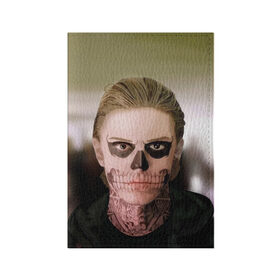 Обложка для паспорта матовая кожа с принтом Tate в Петрозаводске, натуральная матовая кожа | размер 19,3 х 13,7 см; прозрачные пластиковые крепления | ahs | american horror story | американская история ужасов
