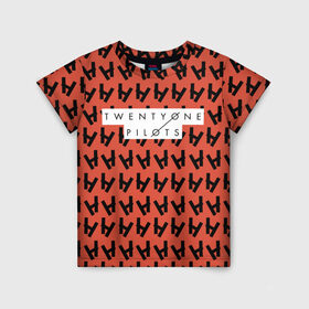 Детская футболка 3D с принтом Twenty One Pilots Red в Петрозаводске, 100% гипоаллергенный полиэфир | прямой крой, круглый вырез горловины, длина до линии бедер, чуть спущенное плечо, ткань немного тянется | rock | twenty one pilots | рок группа