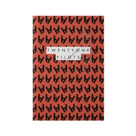 Обложка для паспорта матовая кожа с принтом Twenty One Pilots Red в Петрозаводске, натуральная матовая кожа | размер 19,3 х 13,7 см; прозрачные пластиковые крепления | rock | twenty one pilots | рок группа
