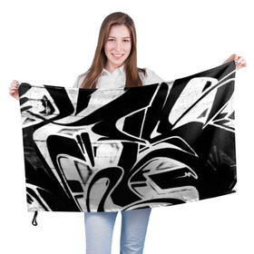 Флаг 3D с принтом Городское граффити в Петрозаводске, 100% полиэстер | плотность ткани — 95 г/м2, размер — 67 х 109 см. Принт наносится с одной стороны | color | graffity | urban | город | граффити | краски | уличное искусство
