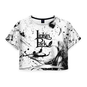 Женская футболка 3D укороченная с принтом Linkin Park в Петрозаводске, 100% полиэстер | круглая горловина, длина футболки до линии талии, рукава с отворотами | chester bennington | linkin park | беннингтон честер | линкин парк