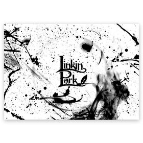 Поздравительная открытка с принтом Linkin Park в Петрозаводске, 100% бумага | плотность бумаги 280 г/м2, матовая, на обратной стороне линовка и место для марки
 | Тематика изображения на принте: chester bennington | linkin park | беннингтон честер | линкин парк