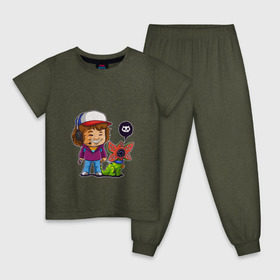 Детская пижама хлопок с принтом Stranger Things в Петрозаводске, 100% хлопок |  брюки и футболка прямого кроя, без карманов, на брюках мягкая резинка на поясе и по низу штанин
 | dustin | stranger things | очень странные дела