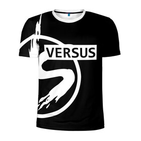 Мужская футболка 3D спортивная с принтом VERSUS в Петрозаводске, 100% полиэстер с улучшенными характеристиками | приталенный силуэт, круглая горловина, широкие плечи, сужается к линии бедра | battle | versus | батл | версус
