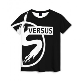 Женская футболка 3D с принтом VERSUS в Петрозаводске, 100% полиэфир ( синтетическое хлопкоподобное полотно) | прямой крой, круглый вырез горловины, длина до линии бедер | battle | versus | батл | версус