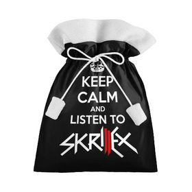 Подарочный 3D мешок с принтом Skrillex keep calm в Петрозаводске, 100% полиэстер | Размер: 29*39 см | dub step | dubstep | keep calm | skrillex | даб степ | дабстеп | диджей | драм энд басс | скрилекс