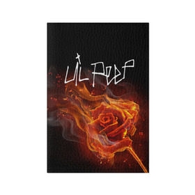 Обложка для паспорта матовая кожа с принтом Надпись LiL PEEP в Петрозаводске, натуральная матовая кожа | размер 19,3 х 13,7 см; прозрачные пластиковые крепления | lil peep | лил пип | огонь | роза