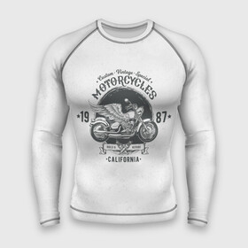 Мужской рашгард 3D с принтом Vintage motocycle в Петрозаводске,  |  | harley | motorbike | motorcycle | race | rider | ryder | skull | speed | байк | гонки | гонщик | мото | мотобайк | мотоцикл | райдер | скорость | харлей | череп