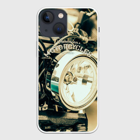 Чехол для iPhone 13 mini с принтом Vintage motocycle в Петрозаводске,  |  | harley | motorbike | motorcycle | race | rider | ryder | speed | байк | гонки | гонщик | мото | мотобайк | мотоцикл | райдер | скорость | харлей